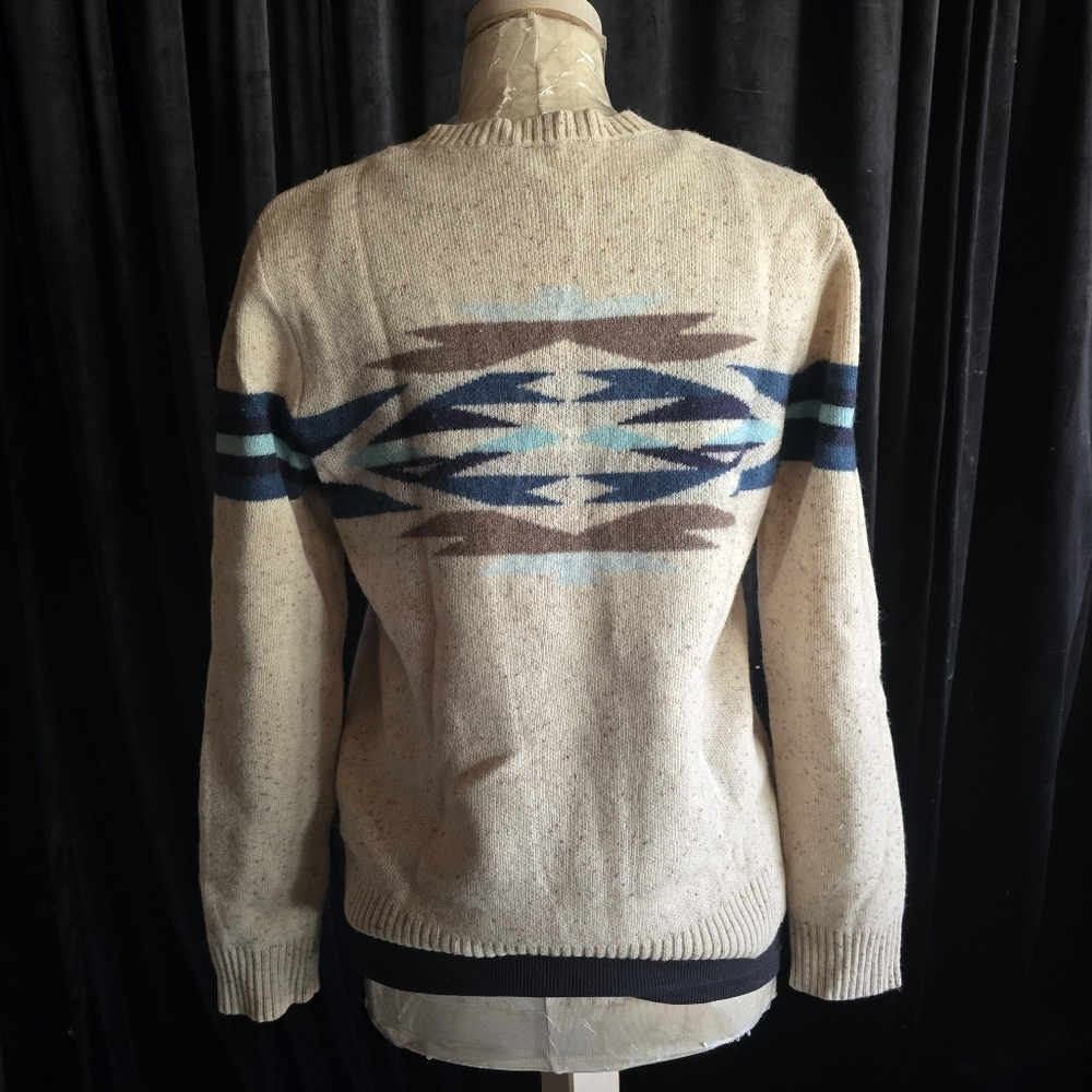 Pendleton Wool Sweater Beige Aztec Pattern - Picture 3 of 10